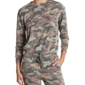 White Willow Drawstring Camo Pullover Sweatshirt